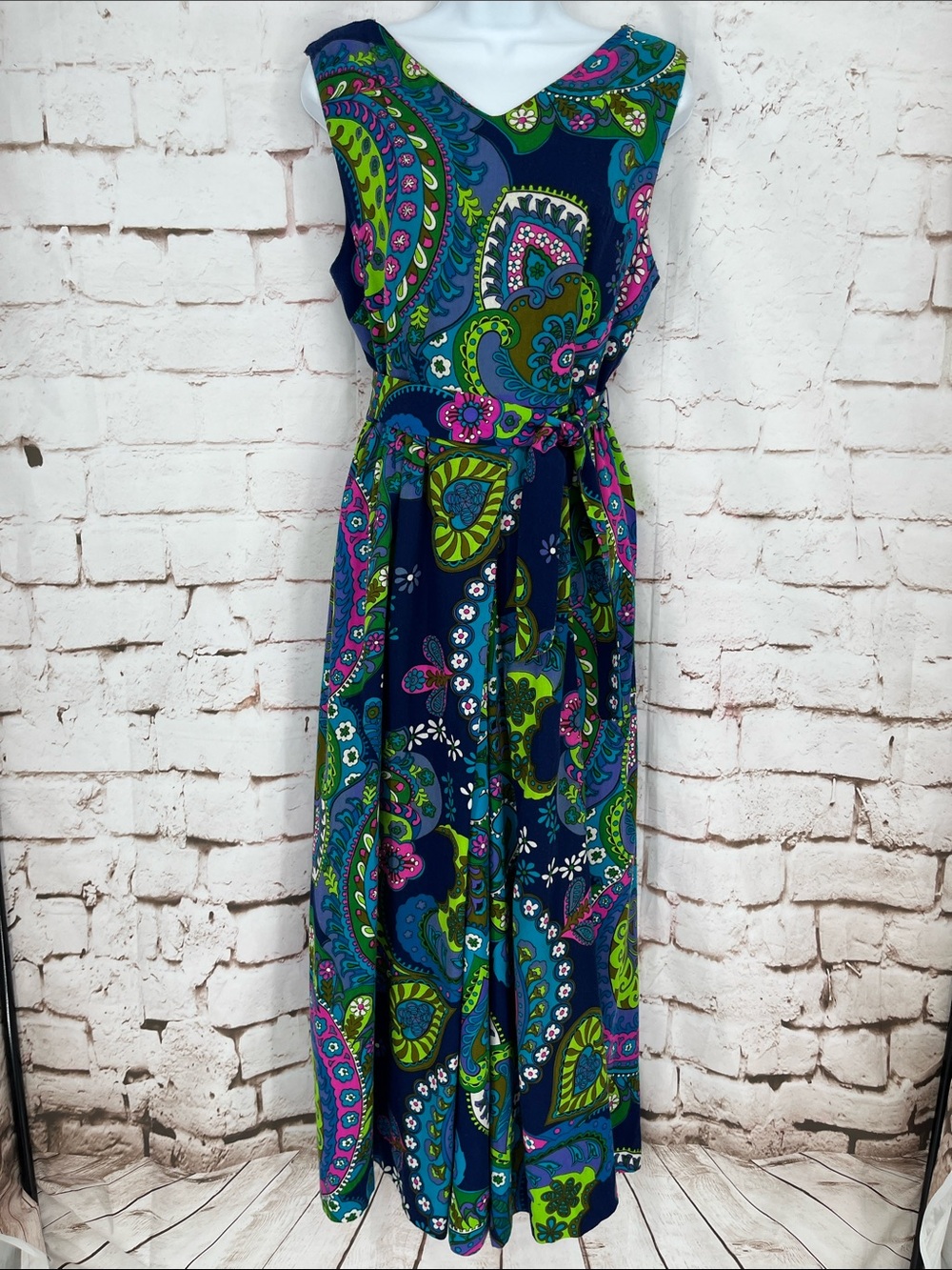 ✨VTG✨Alice Polynesian Fashions Psychedelic Print Jumpsuit, Size S